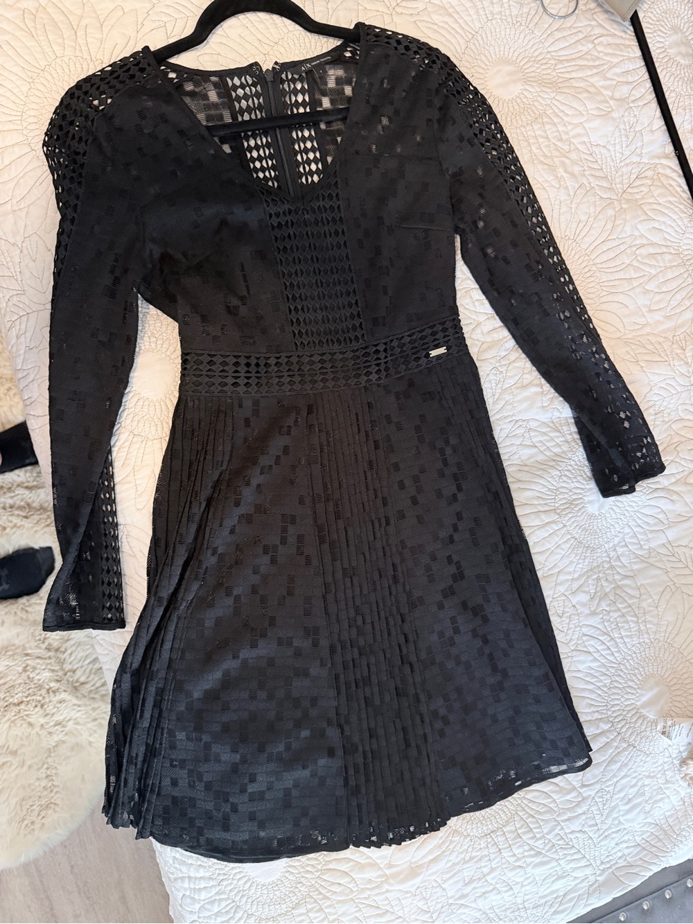 Armani Exchange Black Geometric Mini Dress Size 2 Like New